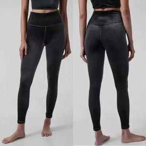 NEW Athleta Elation Ultra High-Rise Velvet Tight/Legging Black Nylon Blend SZ XL